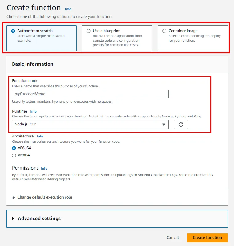 Create a Lambda function